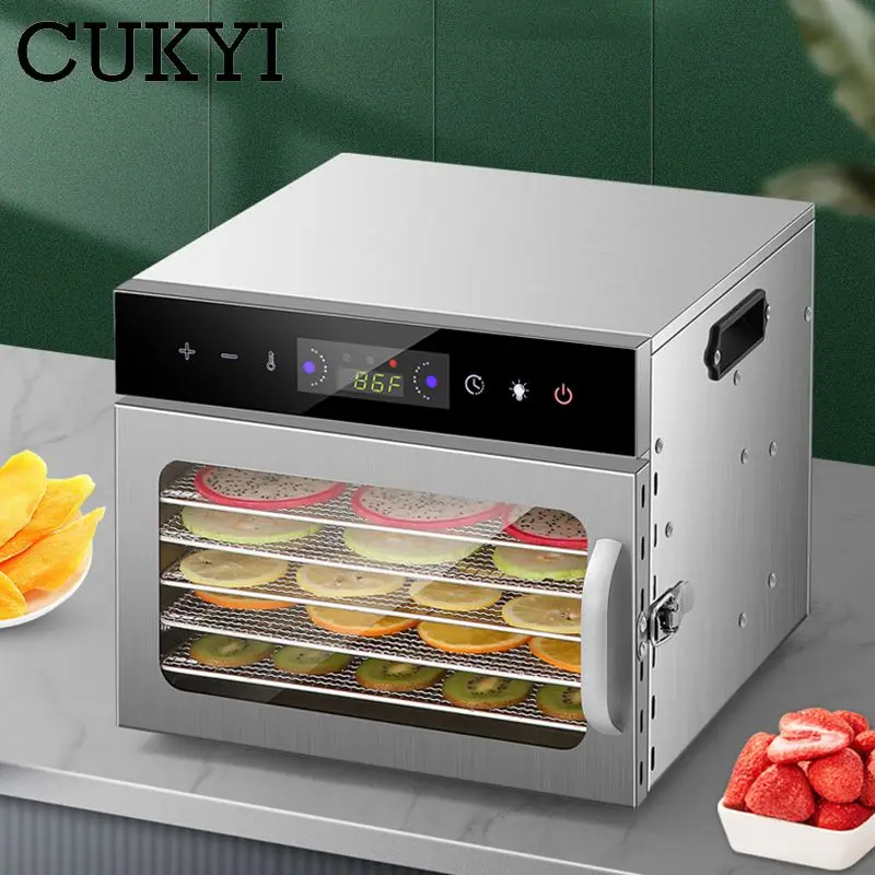 Maszyna do suszenia owoców ze stali nierdzewnej Inteligentny odwadniacz żywności Przekąska dla zwierząt Warzywa Przyprawy Ziołomica 35-90 ℃ 6/8