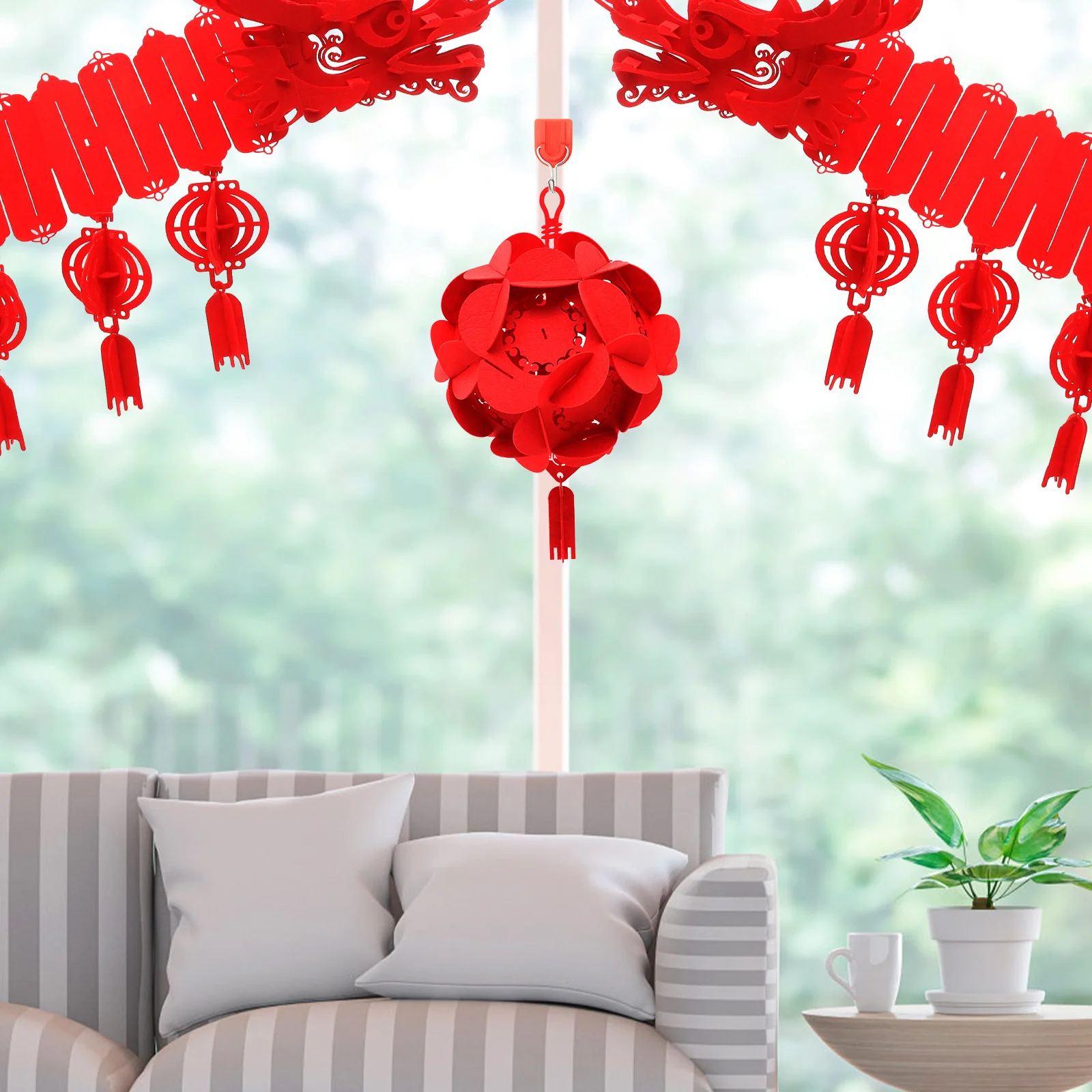 

1Set Spring Festival Dragon Pendant Chinese Style New Year Hanging Decor for Door Window Wall Party Home Decoration Indoor