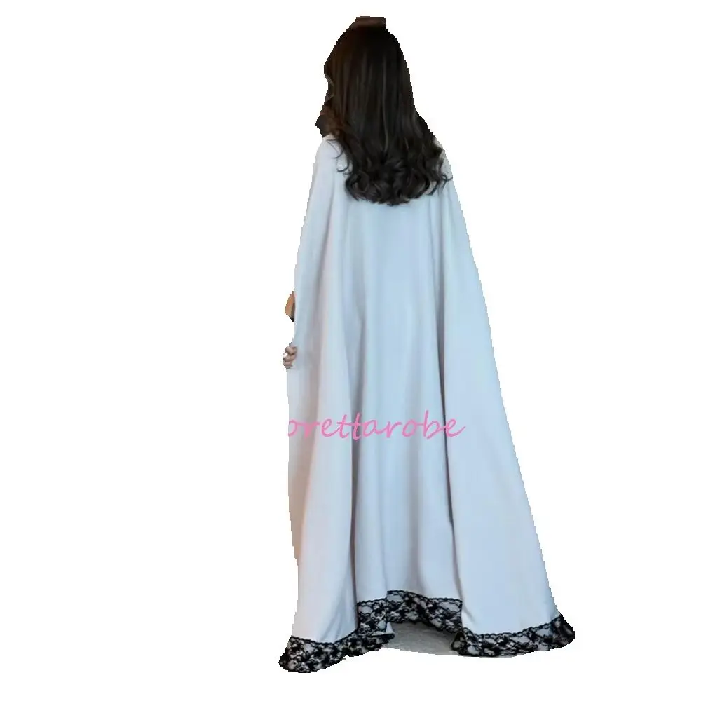 

Customized Classic Evening Dress for Women Lace Edge Elegant High Collar A-line Midi Dresses Wedding Party Dress Prom Gowns