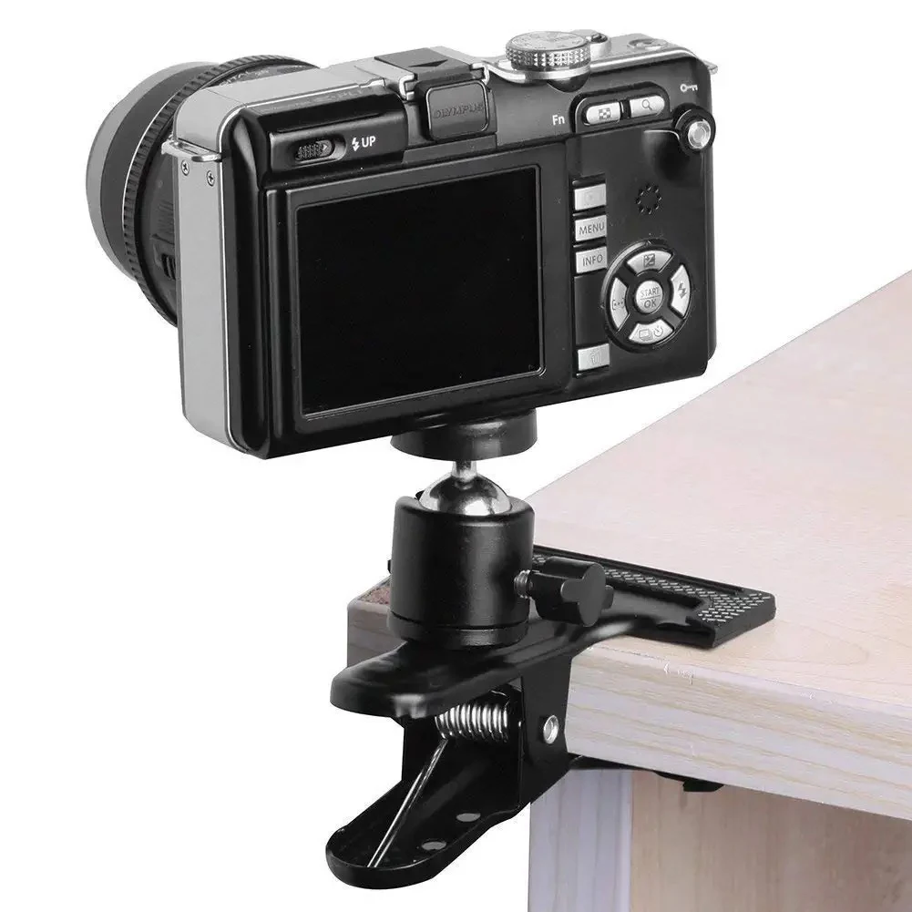 

1 Pair Cross Stitch Clip Clamp Non-slip Table Edge Embroidery Clip Adjustable Desk Clamp 360 Rotation Metal for Camera Tripod