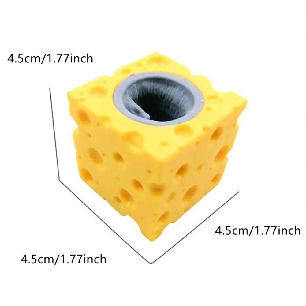 A Pop Up Funny Mouse And Cheese Block Squeeze Anti Stress Toy Hide And Seek Figures Stress Relief Fidget Toys For