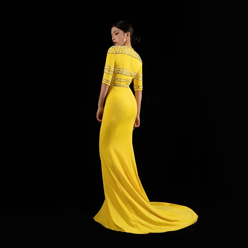 Baisha Custom Evening Dress For Women Long Mermaid Gown Handmade Beaded Elegant Costumes For Formal Occasions فساتين سهرة