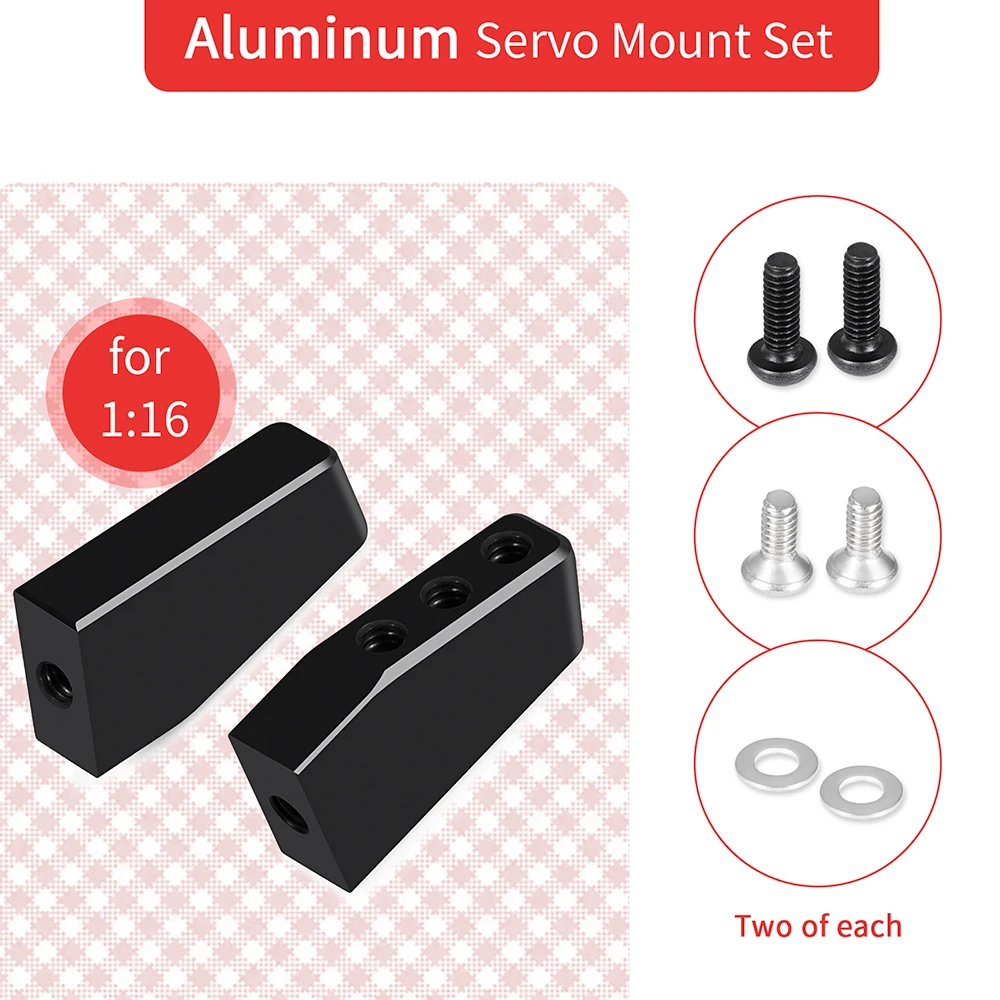 MIBIDAO 2-teiliges Vorderstreben-Set aus Aluminiumlegierung, Servohalterung für 1/18 RC Car Mini-T 2.0 1/16 Mini-B-Zubehör