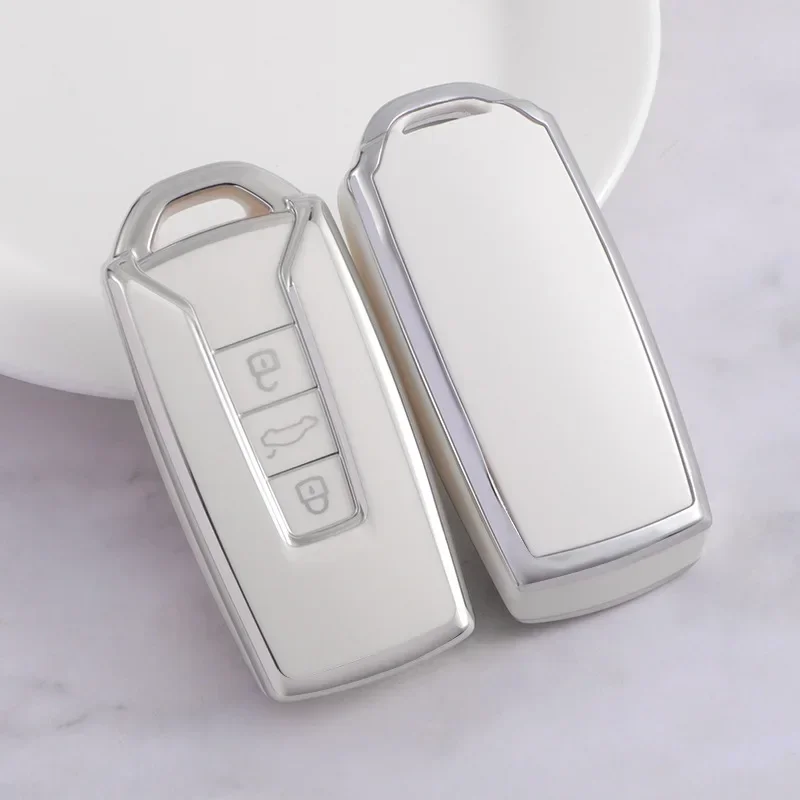 Custodia per chiave auto in TPU per VW Volkswagen Touareg 2019-corrente 3 pulsanti Guscio remoto automatico Proteggi accessori Portachiavi