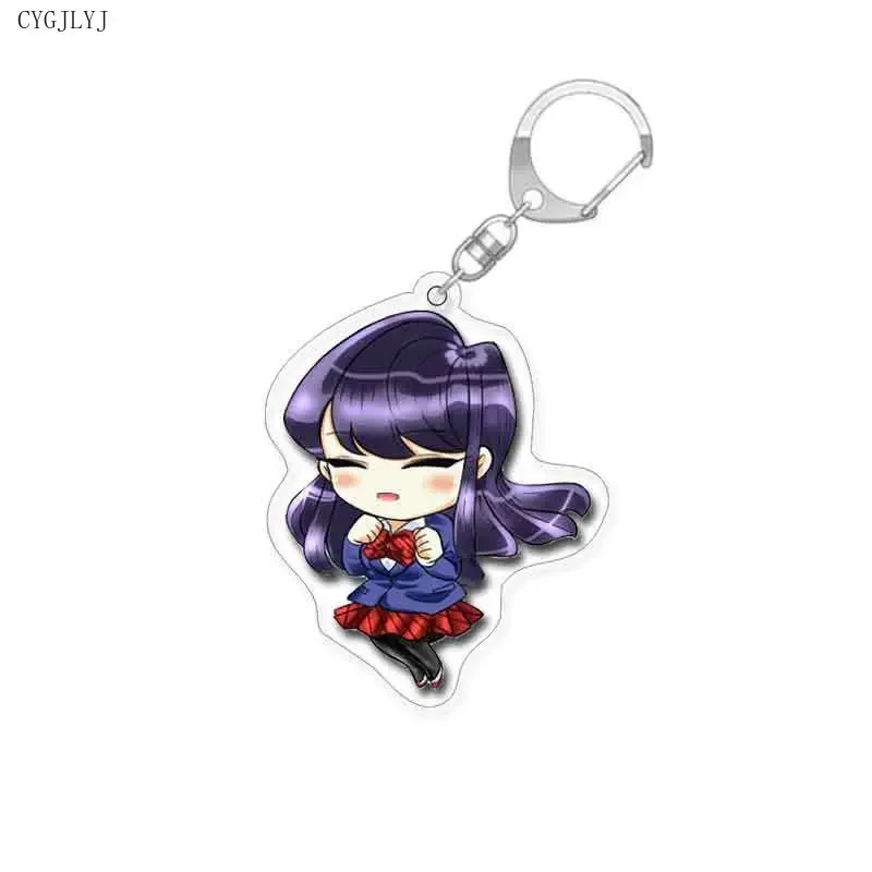 Cute Anime Keychain Komi San Wa Komyushou Desu Women Komi Shoko Tadano Hitohito Key Chain Man Acrylic Accesories Kawaii Chaveio