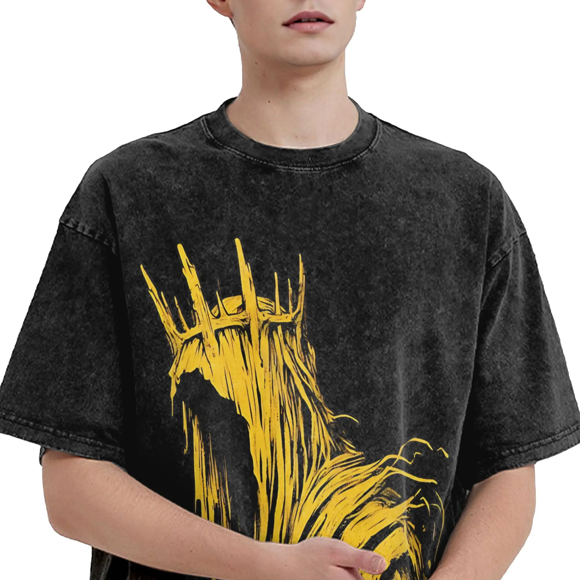 Men King in Yellow  T Shirts  Tees Summer Streetwear Short Sleeve T Shirt O-Neck Harajuku Custom DIY Tshirt Dropshipping