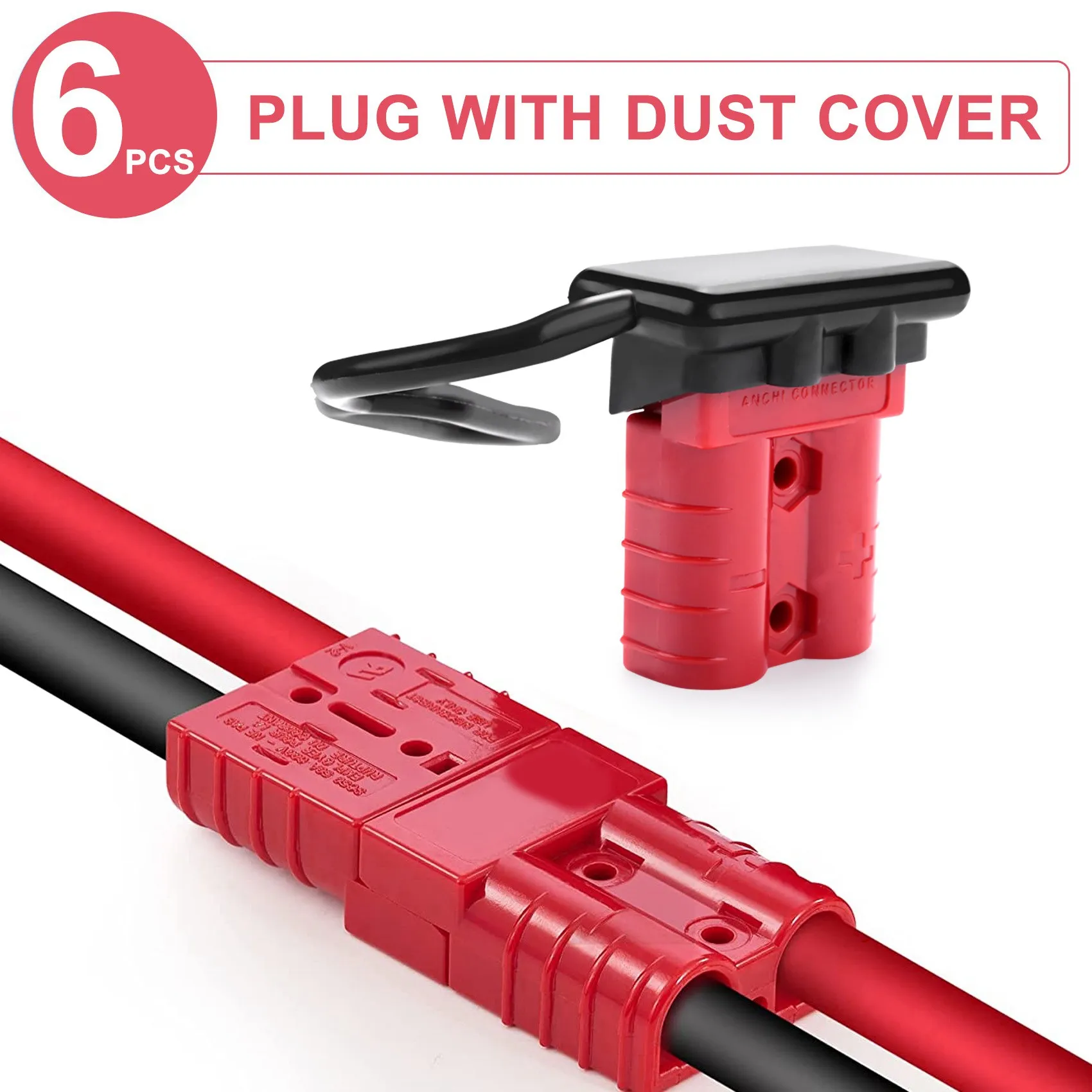 

A46M-6 Sets 6-10 Gauge Battery Quick Connector 50A 12-36V Battery Quick Disconnect Wire Harness Plug Kit Battery Quick Plug