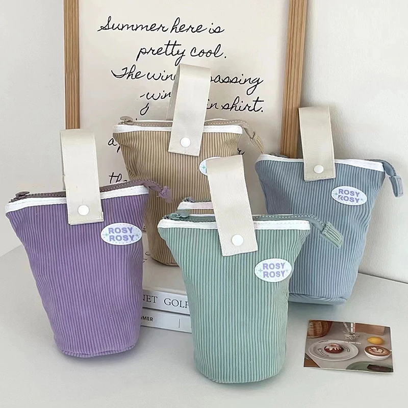 سعة كبيرة سروال قصير نمط عمودي للطي مقلمة Kawaii مقلمة للفتيات الصبي سستة اللوازم المدرسية القرطاسية