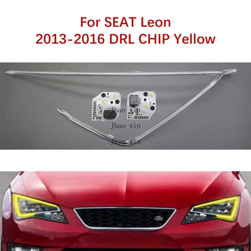 

Suitable For SEAT Leon 2013-2016 Car Headlights DRL CHIP Light Guide Strip Lemon Yellow Angel Eye Ballast 5F0941475Y 5F0941476Y