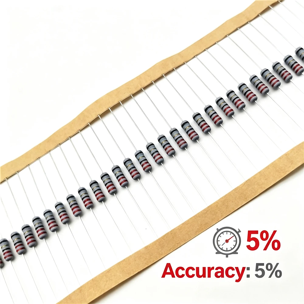 100PCS 1W 2W 3W Wire-wound Fuse Resistor 5% 0.1R 0.2R 0.3R 0.47R 0.51R 0.68R 0.15R 0.22R 0.33R 0.36R 0.43R 0.75R