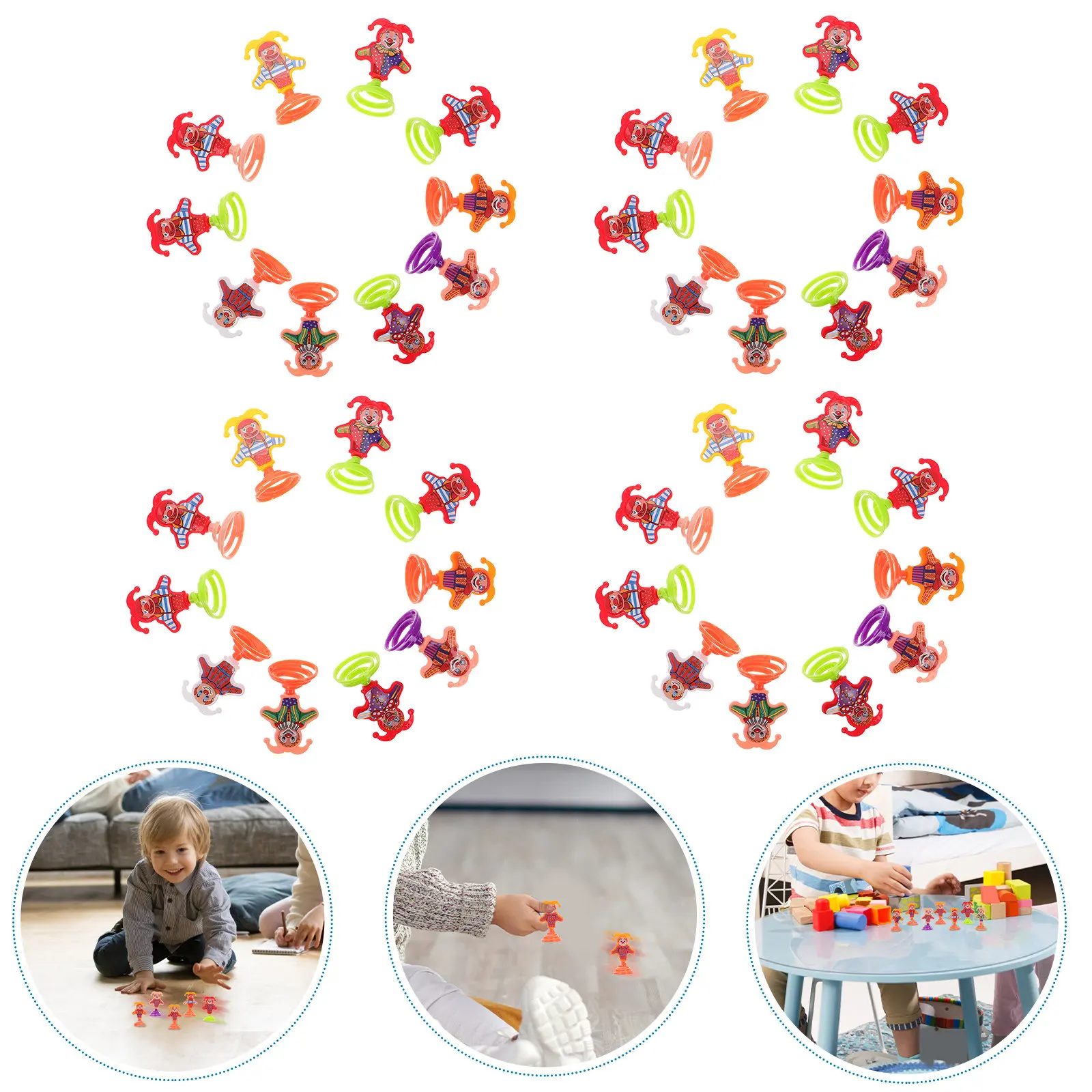 

50Pcs Bounce Spring Clown Creative Jumping Plaything for Kindergarten Party Supply Desktop Fidget Entertainment Fun Clown Spring