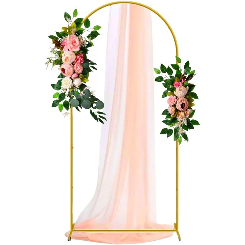 

Arch Backdrop Stand 7.2 FT Gold Metal Arch Background Wedding Arch Frame for Birthday Party Bridal Baby Shower Photo Floral