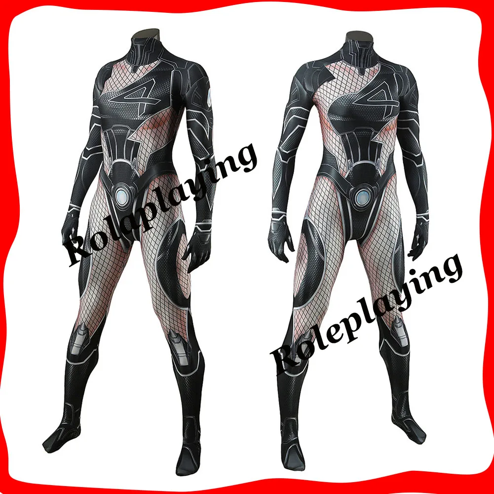 

Невидимый женский косплей, фэнтезийный комбинезон, костюм для ролевых игр, Сьюзан Шторм, маскировочное боди, одежда, карнавальный костюм на Хэллоуин