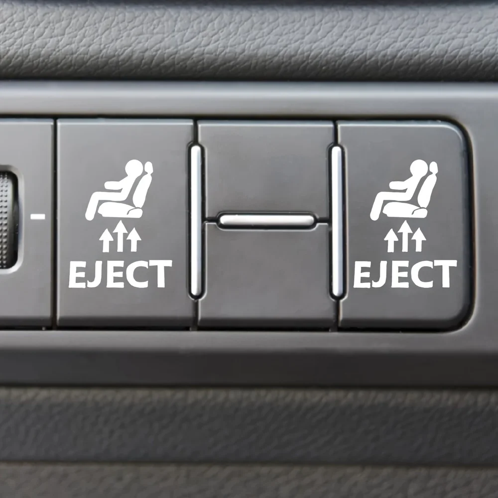 Eject Passenger Seat Car Button Sticker, Funny Prank Dashboard Label, Durable Decal for Car Interior Decoration