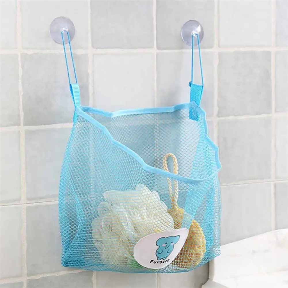 Suction Cup Mesh Bag Bathroom Mesh Bag Bath Toys Bag Bath Basket Children Games Network Cloth Sand Toys Beach Storage Organizer