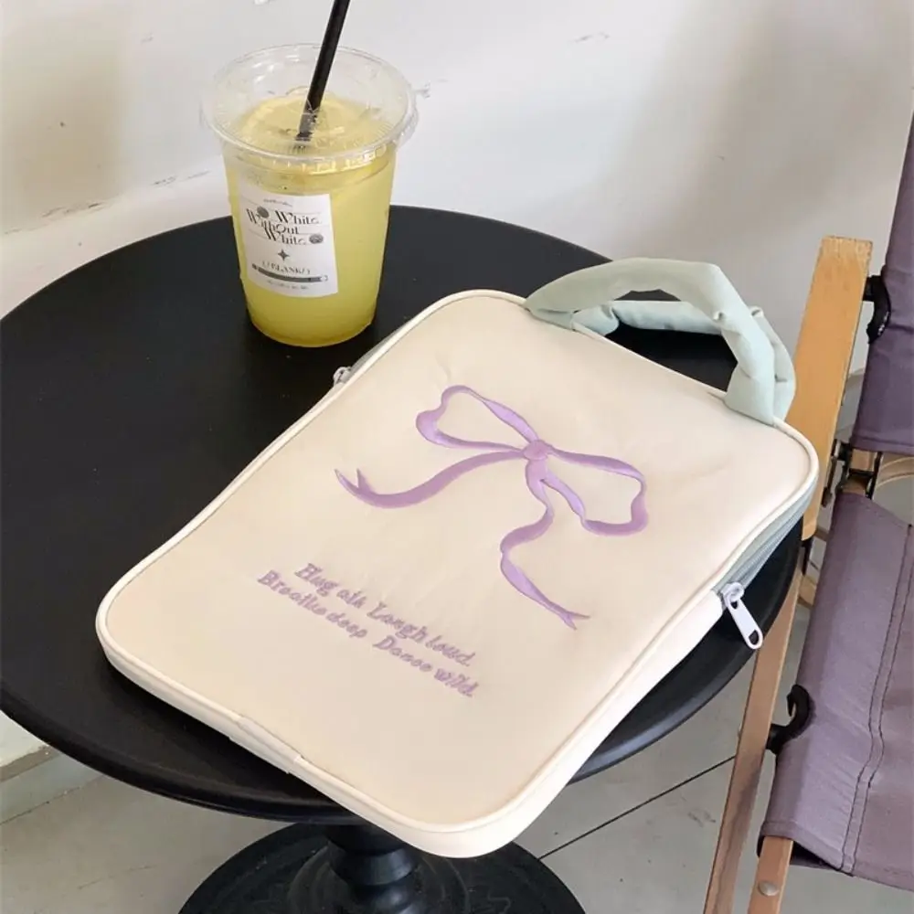 Puffy Tablet Protective Case Embroidered Large Capacity Computer Storage Bag Lightweight Cute Tablet Sleeve Bag Girl