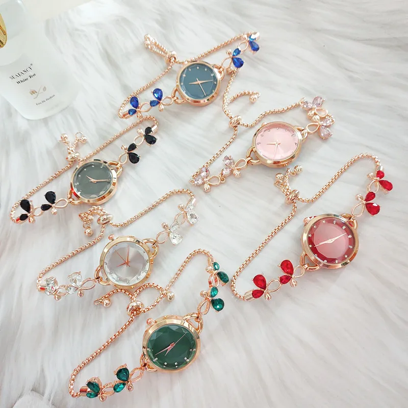 

Новые роскошные и минималистичные женские элегантные часы-браслет с бриллиантами и бабочками