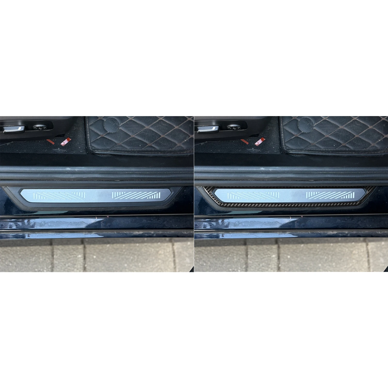 لسيارات BMW 5 Series i5 G60 G68 2024 2025 ألياف الكربون عتبة الداخلي عتبة لوحة غطاء الكسوة اكسسوارات السيارات لاصقة تزيين