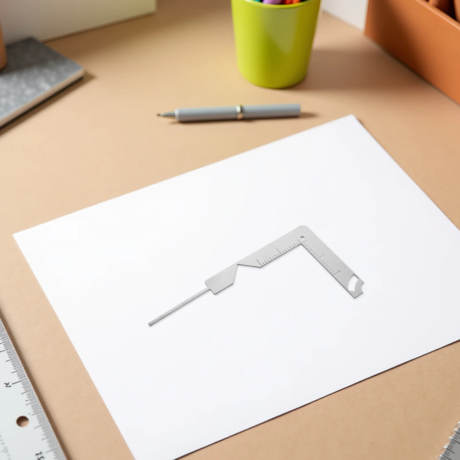 الفولاذ المقاوم للصدأ 5 في 1 غلاف الكتاب دليل حاكم أداة متعددة الوظائف DIY بها بنفسك ألبوم سكرابوكينغ وصنع المجلد