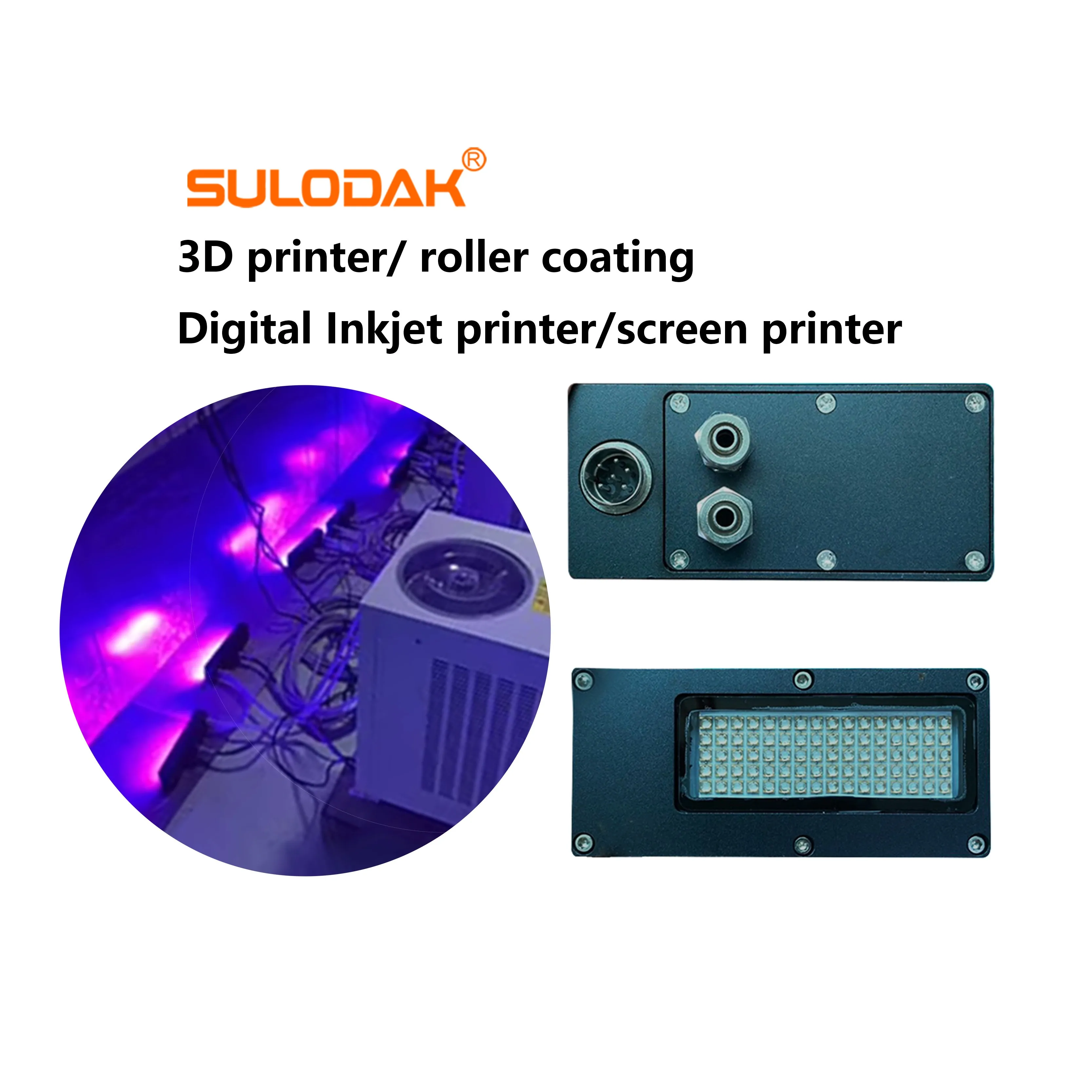 395nm Water Cooling LED  Curing And Drying Light For  5th 7th Generation Printhead And Ricoh GH2220  Inkjet Printer