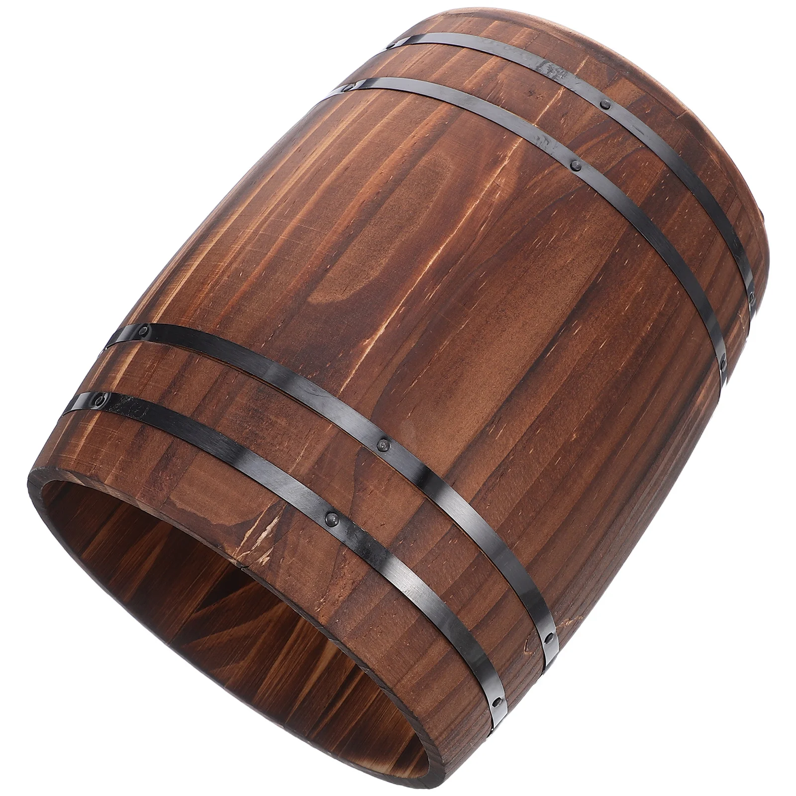 

Natural Wood Chopstick Basket Wine Barrel Rustic Dining Organizer 7.27x5.70x5.70in Kitchen Utensil Storage Tableware Box