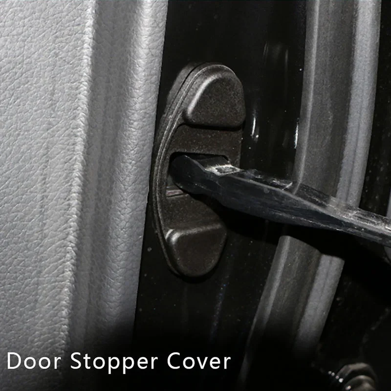 Para nissan xtrail t32 teana sentra versa ensolarado almera tiida fechadura da porta limitador rolha capa protetor adesivo 4 pçs acessórios