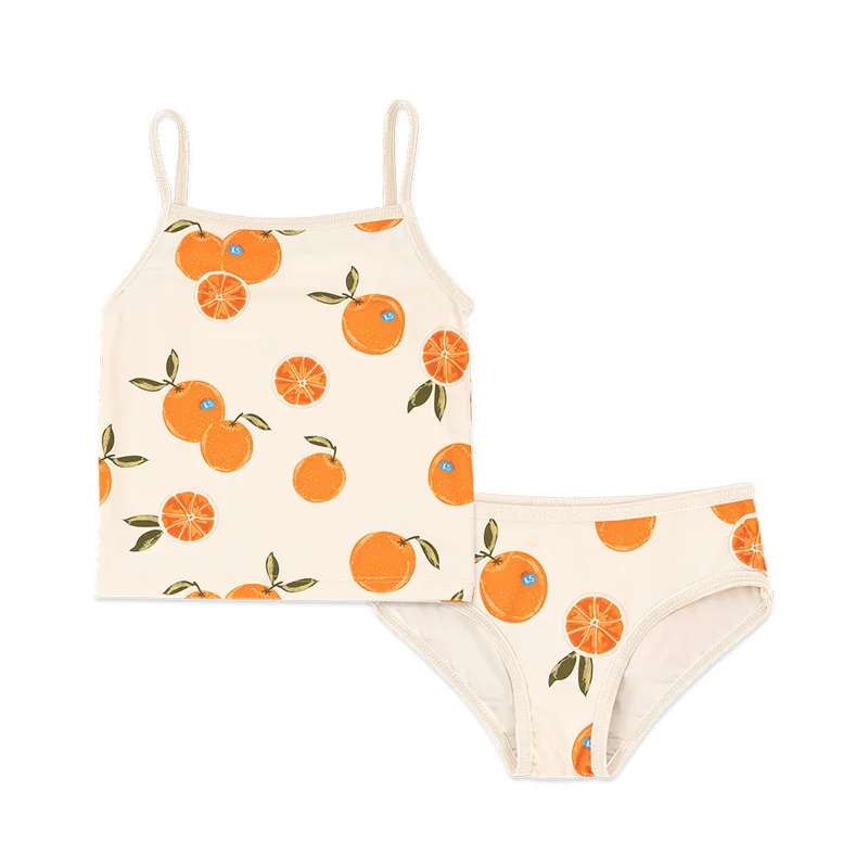 In Stock 2026 Spring Summer KS Swimming Suit Sets Girls Bathing Suit Leopard Print Set with Sun Hat Kids Beach Vacation Swimwear