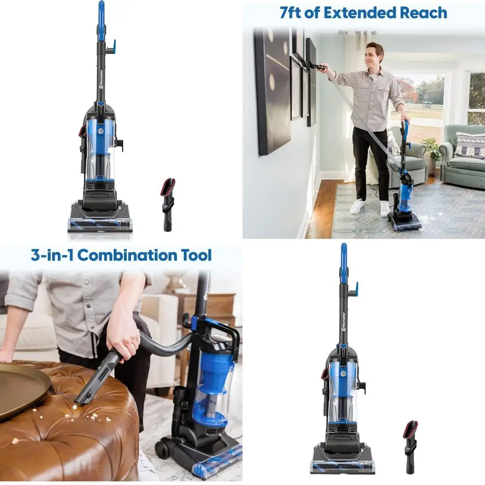 

Bagless Upright Vacuum Cleaner with Large Dust Cup, Efficient Cyclone Filtration & 17ft Cord for All Floor Types and Pet Hair