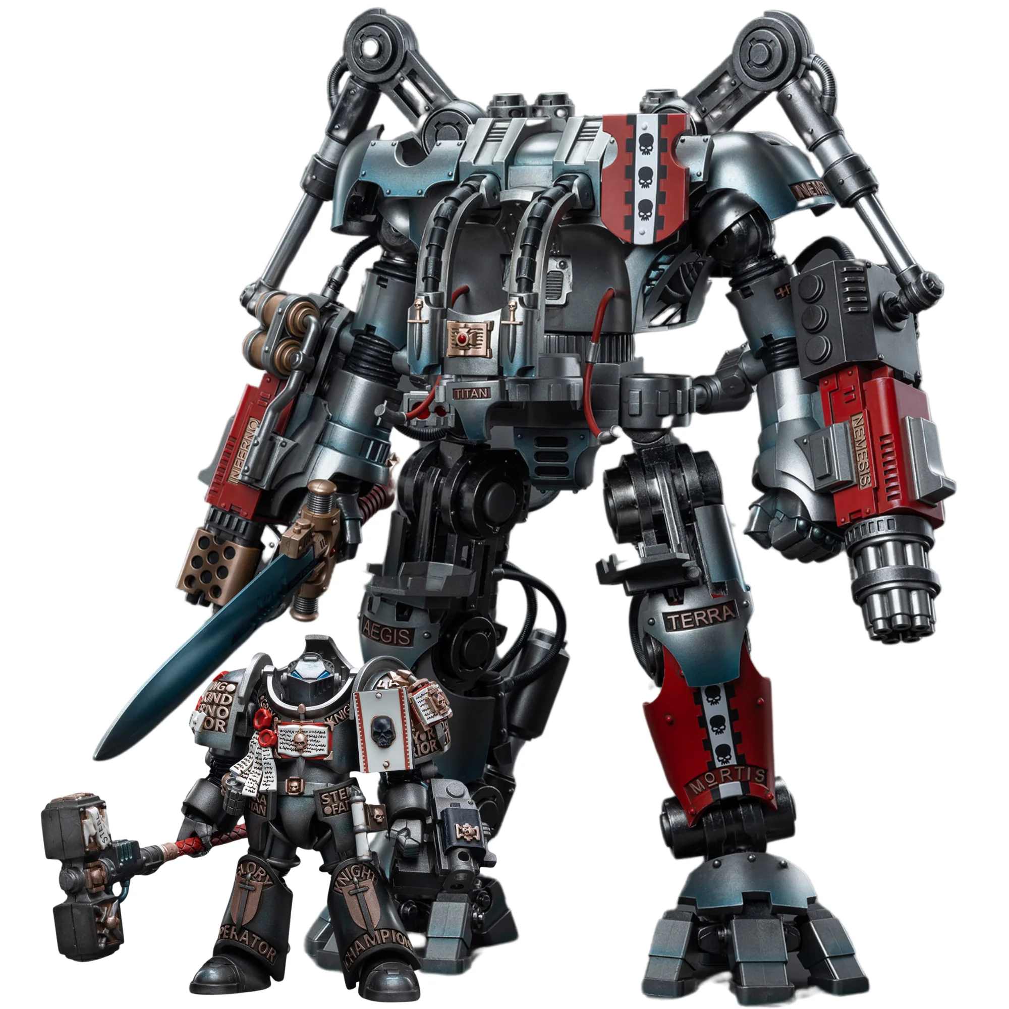 [IN-STOCK] JOYTOY Warhammer 40k 1/18 Action Figure Mecha Grey Knight Nemesis Dreadknight Anime Model Toy Gift Free Shipping