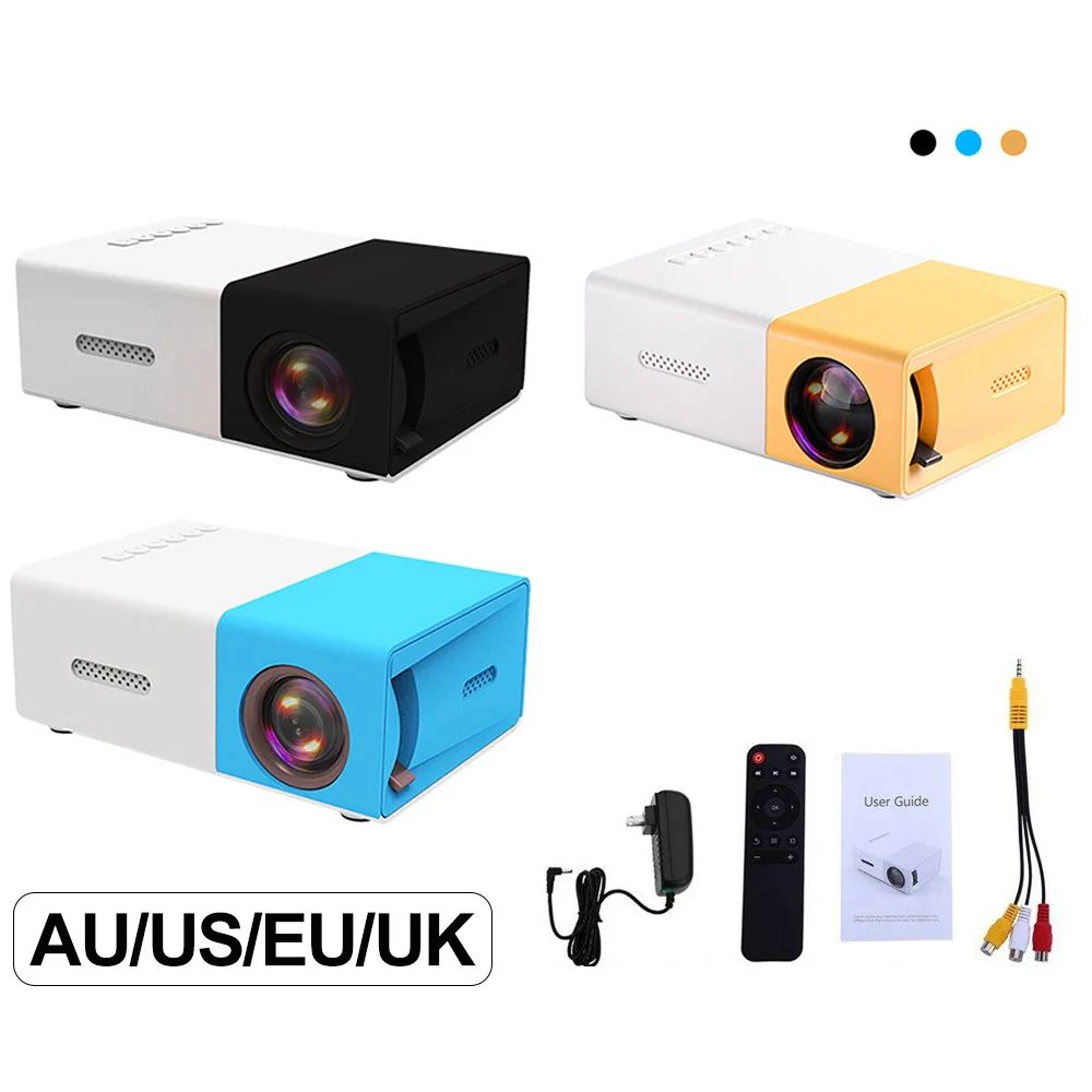 YG300 Mini LED Projector Yg300 Upgraded Version 1080P HDMI-Compatible USB Audio Portable Home Media Video Player Projetor