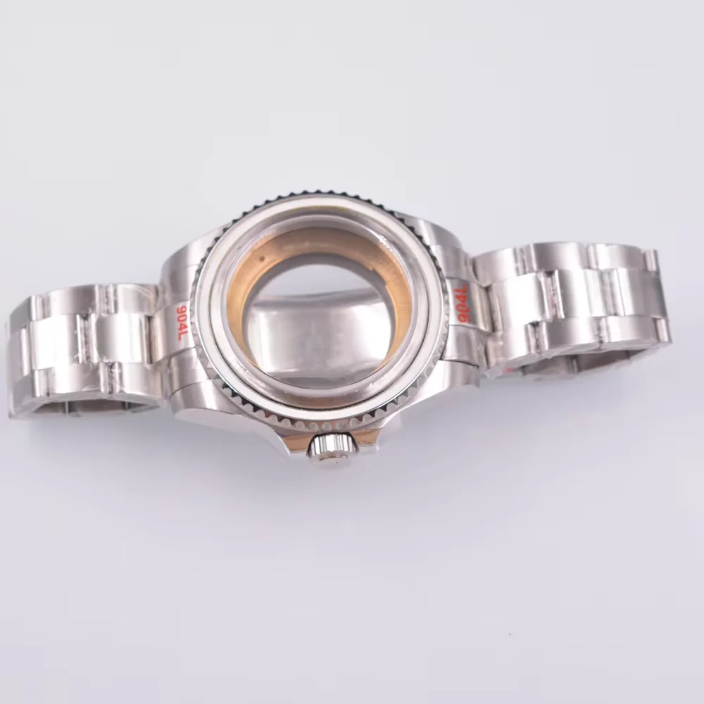 43mm watch case FIT ETA NH35 NH36 2836 2824 Miyota 8205 8215 mingzhu DG 2813 3804 movement sapphire glass silver watch case