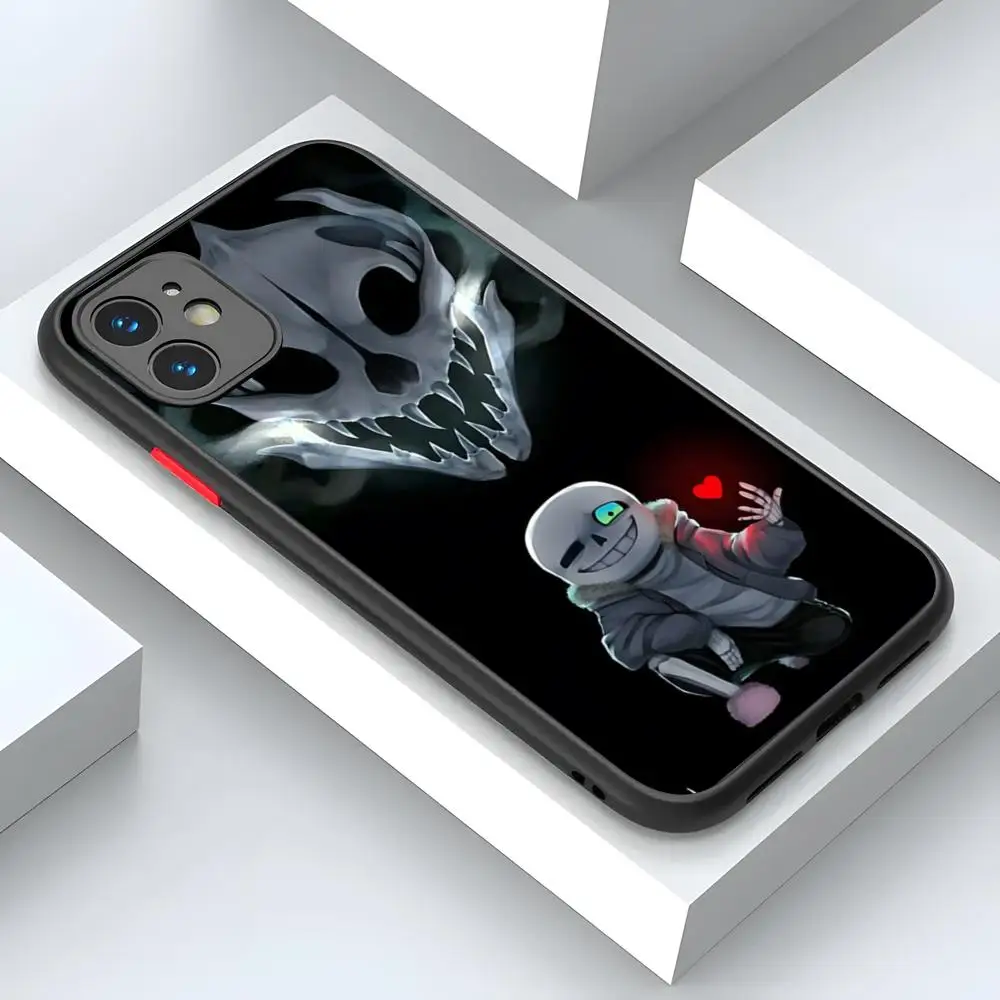 Undertale sans doggo custodia per telefono regalo di lusso per iPhone 15 14 12 13 11 Pro XR XS Max Mini X 7 8 Plus Cover opaca