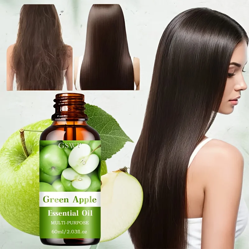 

GSWP Green Apple Essential Oil Deeply hydrates hair, face and nails Lifts and firms skin Leaves hair silky and glossy. 60/120ml