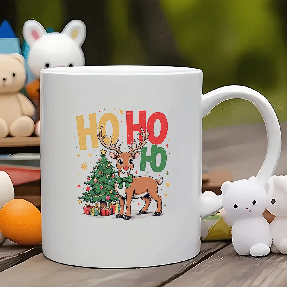 

11oz Cup + Cartoon Christmas Reindeer + Elegant Gift Box + Colorful Decor - Christmas Gift Kids Water Cup Home Office Coffee Cup