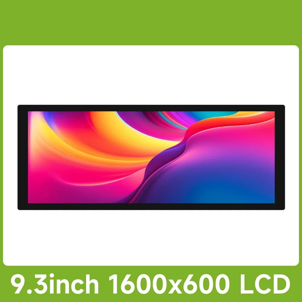 9.3inch Capacitive Touch Display,1600×600, Optical Bonding Toughened Glass Panel, HDMI IPS, Raspberry Pi LCD Display