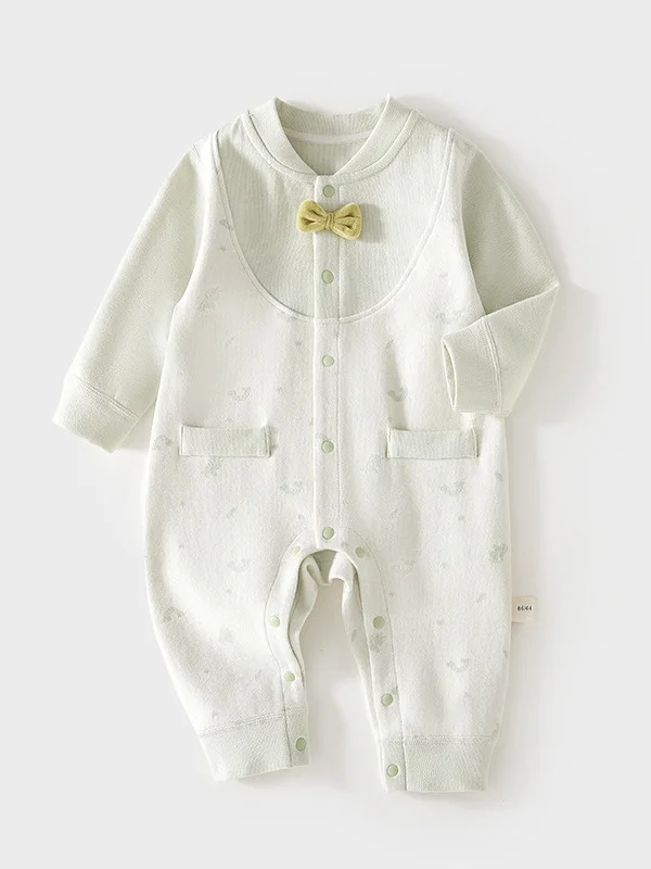 

2025 Autumn Newborn Baby Rer Long Sve Fce Plaid Bowtie ex Soft Cloth Diaper Cover Easy Wear Cute Baby Outfit