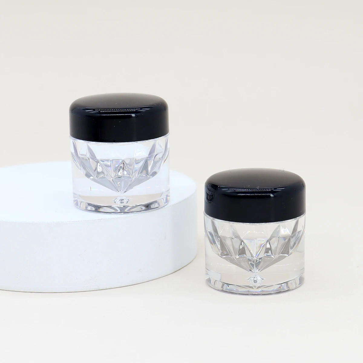 24x 3G Mini Cute Small Powder Sample Jar with Clear Black Cap PS Powder Case 3cc Small Plastic Container with 1 3 12 holes