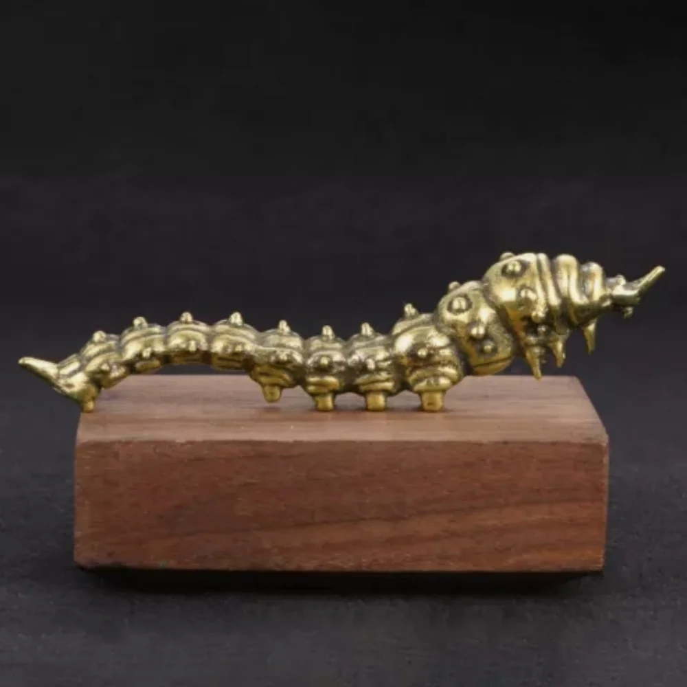 Solid Brass Caterpillar Figurine Statue Home Ornament Figurines Collectibles