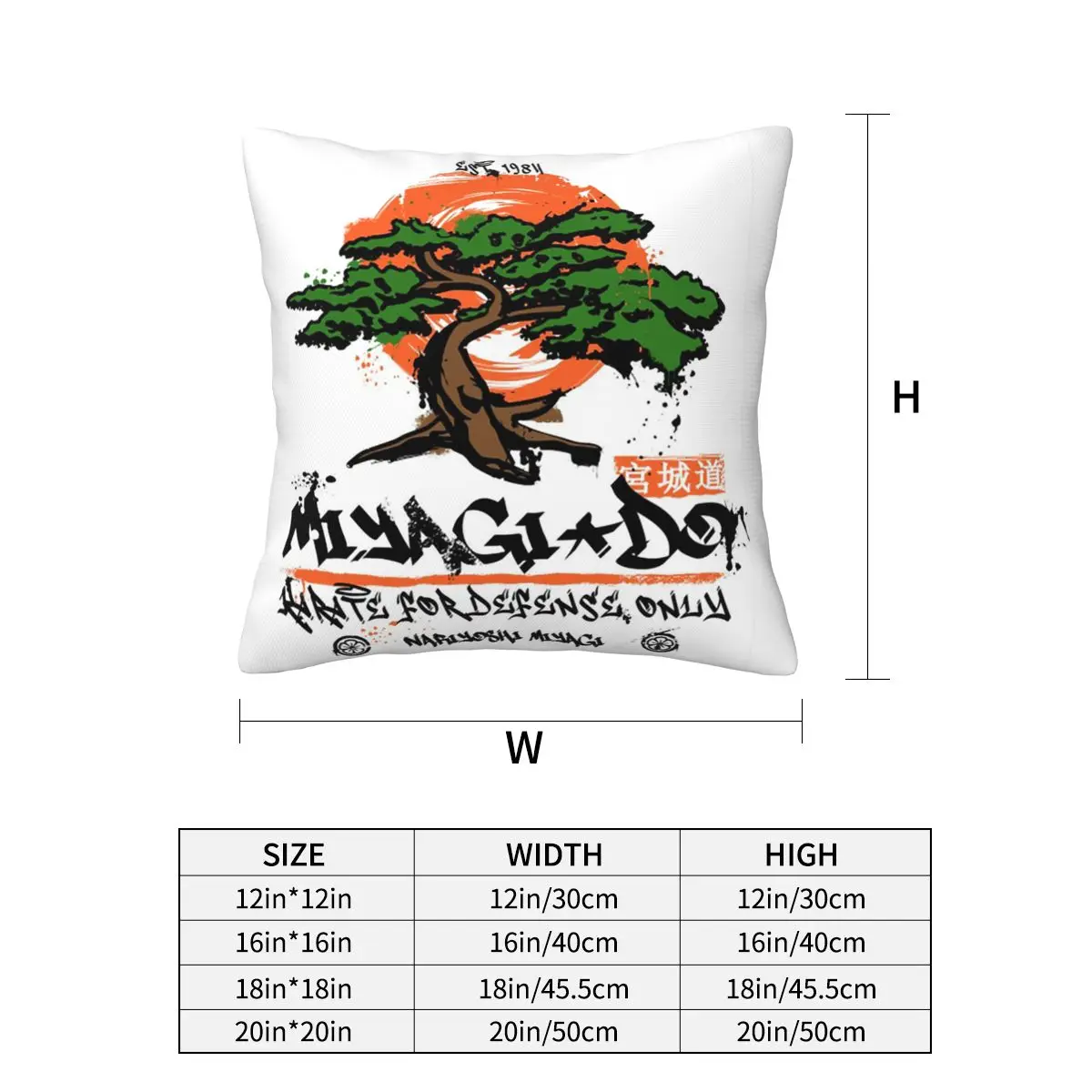 Miyagi Do Karate Square Pillowcase Pillow Cover Cushion Zip Decorative Comfort Throw Pillow for Home Sofa