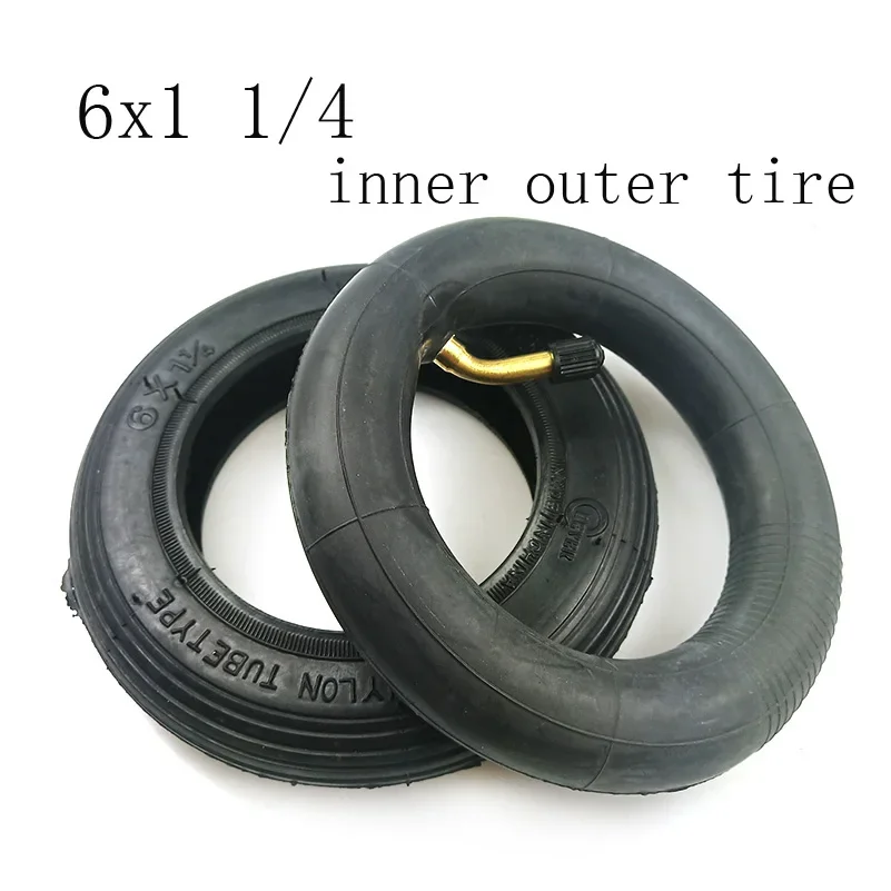 6 Inch 6x1 1/4 Inner Tube Outer Tyre Wheel for Wheelchair Pneumatic Gas Mini Electric Scooter Accessory 6*1 1/4 Inflation Tire