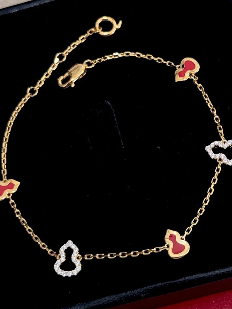 Mini Gourd Bracelet for Women Light Luxury Red Gourd High End Versatile Handpiece