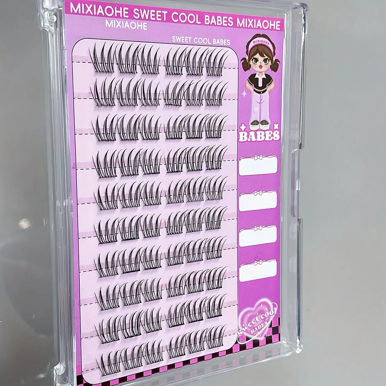 Mixiaohe 60 Cluster Koreanische C-Curl Wimpern Klebefrei Ohne Entfernung Natürliche Segmentierte Wimpern 10-13mm – Detail 2