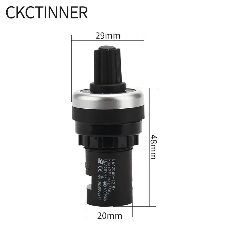 LA42DWQ-22 1K 2K 5K 10K 22mm diameter pots converter potentiometer rotary resistor inverter switch