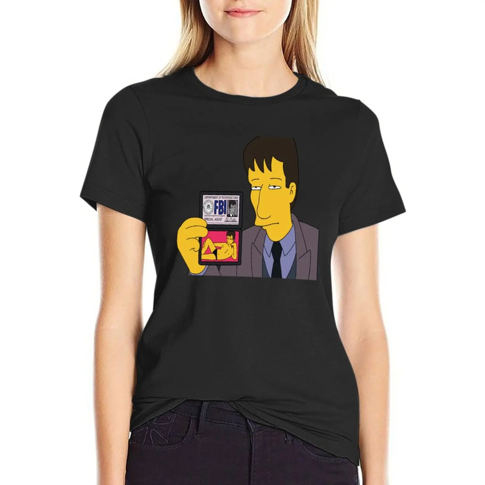 agent mulder fbi T-Shirt cute tops customs design your own customizeds female woman t shirt