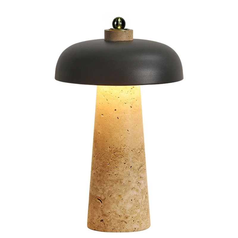 مصباح مكتبي على شكل فطر الرياح من العصور الوسطى من وابي سابي، غرفة نوم من الحجر الجيري الأصفر بجانب السرير وغرفة المعيشة والدراسة المنزلية #1