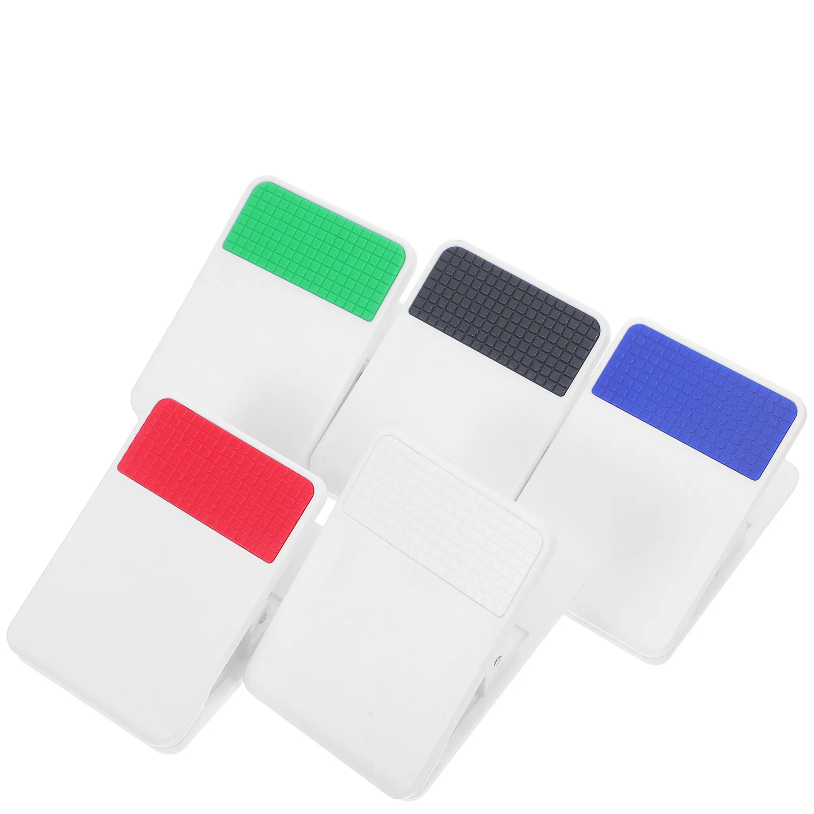 5Pcs Multi-Purpose Square File Clamps Plastic Document Holders Paper Clips Snack Bag Sealers Office Classroom Kitchen