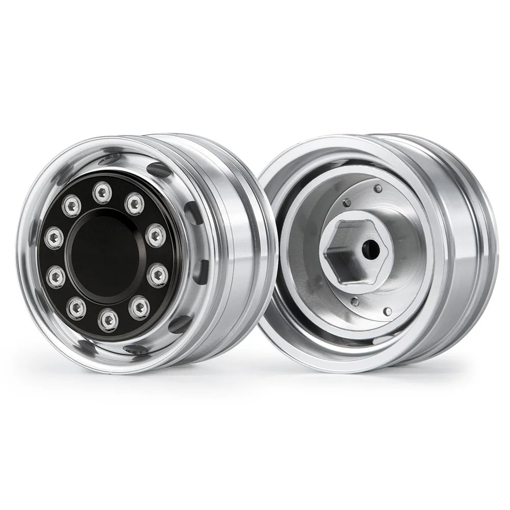 AXSPEED Aluminium Voor Achter Velg Hubs voor 1/14 Tamiya Truck Tractor Trailer Cargo Autobanden Upgrade Onderdelen