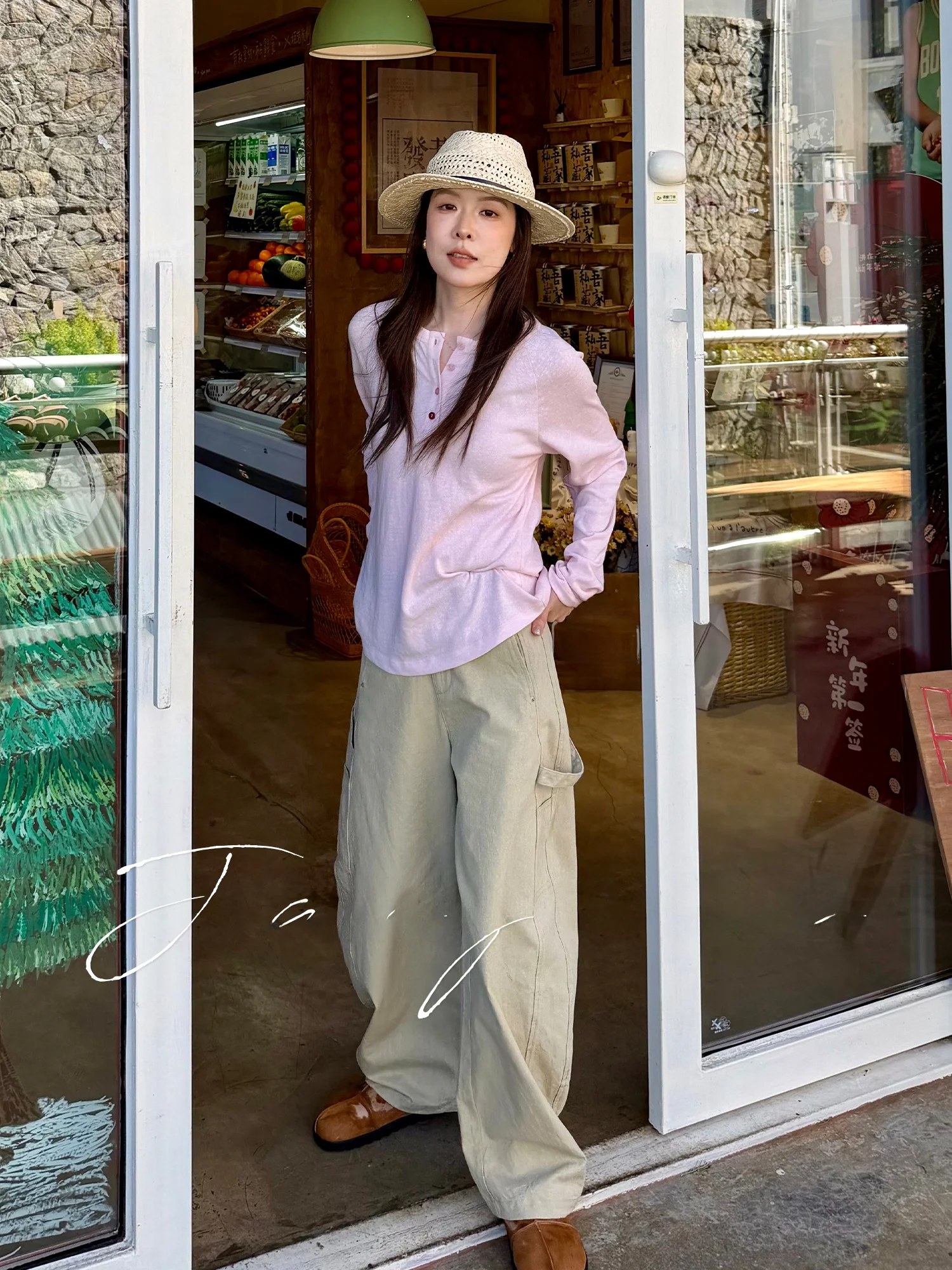 

Jaajaaa Soft Base Color Casual Slim Fit Button Collar Versatile Slimming Leisure T-irt Cotton Polyester Blend Long Sve r...