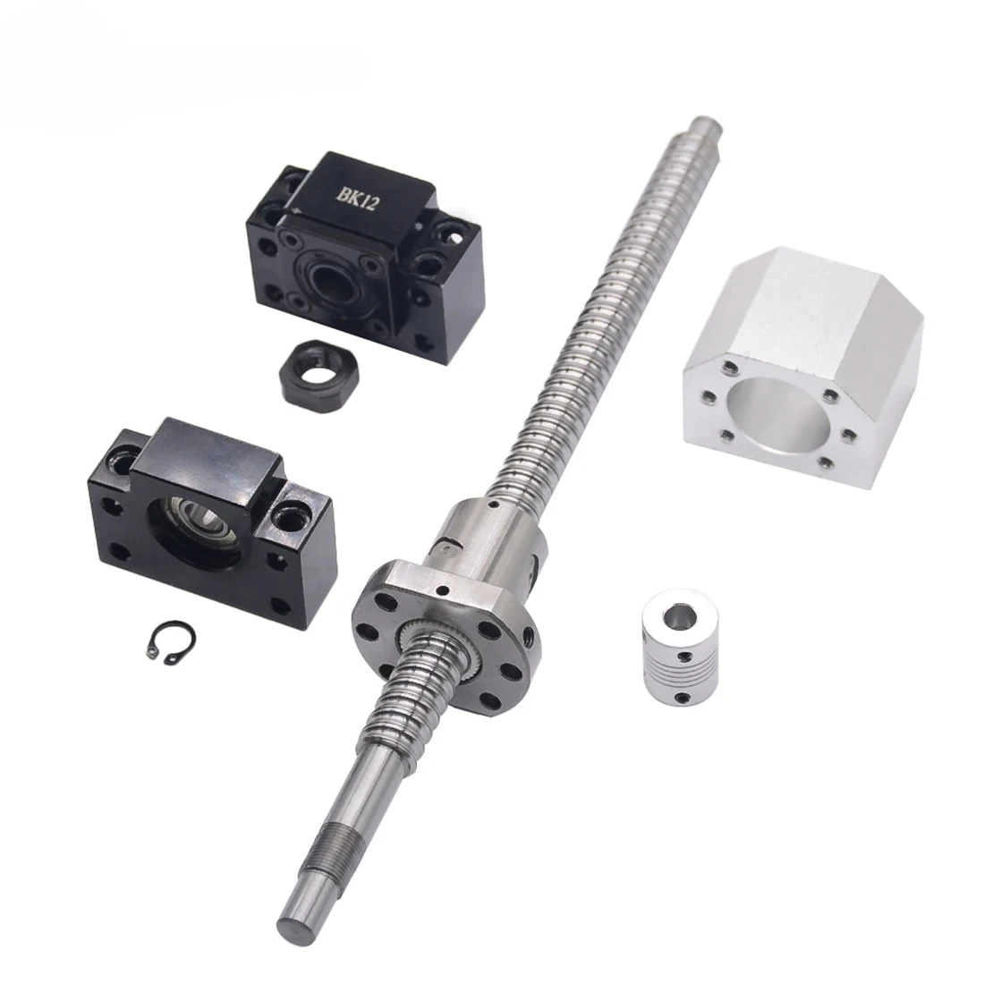 

SFU1605 Set:SFU1605 Rolled Ball Screw C7 with End Machined + 1605 Ball Nut + Nut Housing+BK/BF12 End Support + Coupler RM1605