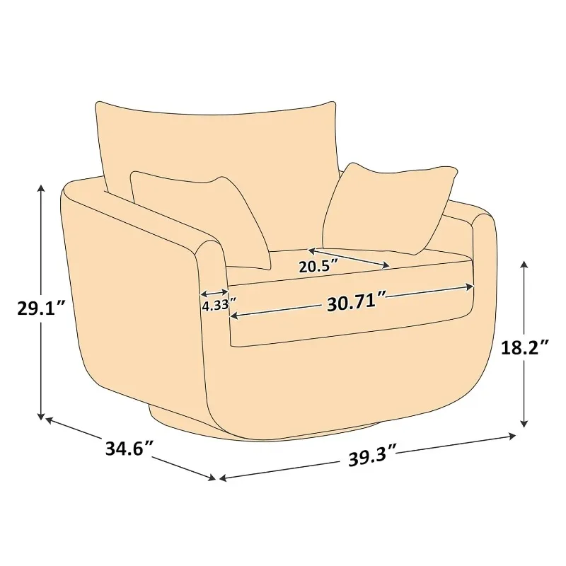 360° Swivel Accent Armchair, 39.3